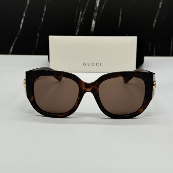 NEW GG1599SA 002 GUCCI HAVANA BROWN ROUND WOMEN GUCCI SUNGLASSES - Picture 3 of 13